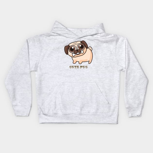 Cute pug lover Kids Hoodie by This is store